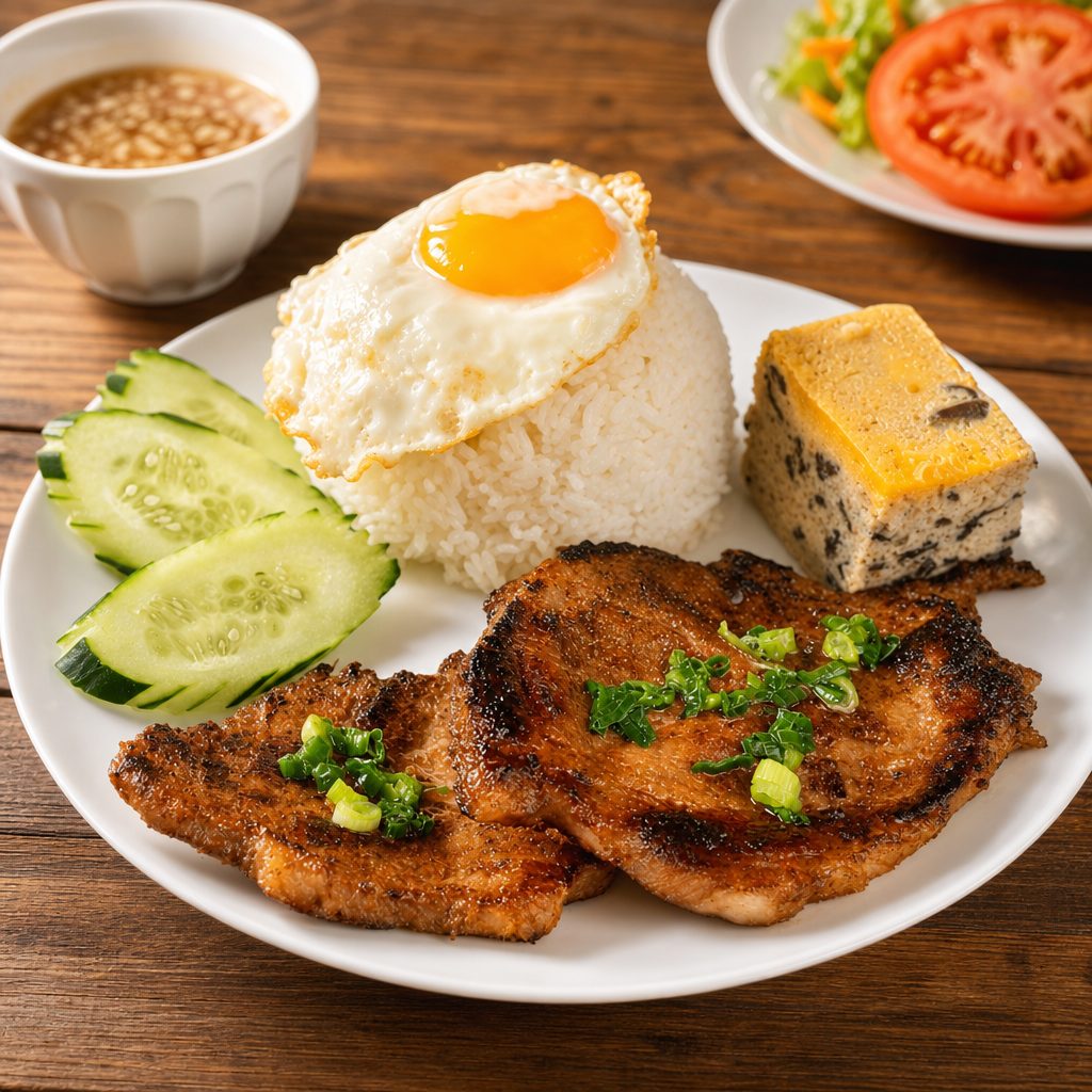 Rice with Porkchop.